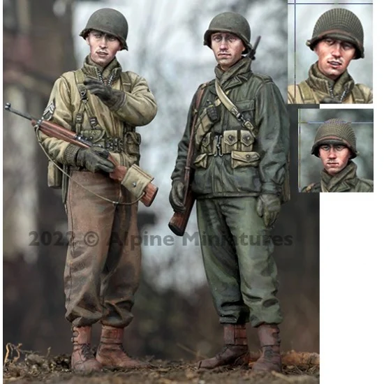 Alpine Miniatures 35305 1/35 WWII US Infantry Set (2 figures) - Model Figures