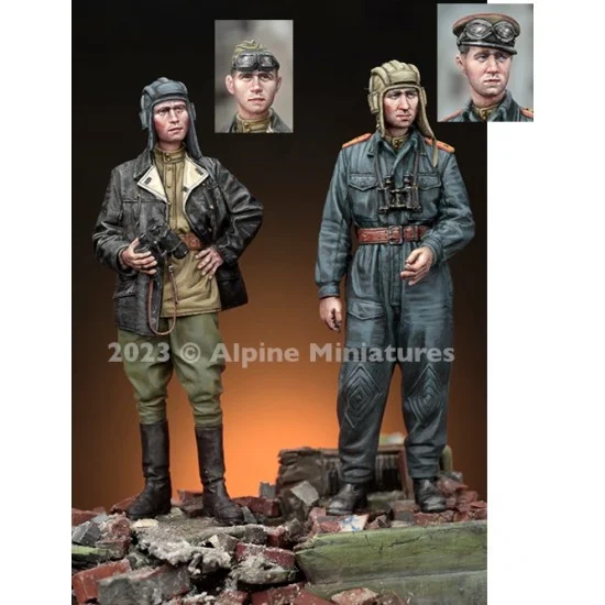 Alpine Miniatures 35308 1/35 WWII Soviet Tank Officer Set (2 figures) - Model Figures