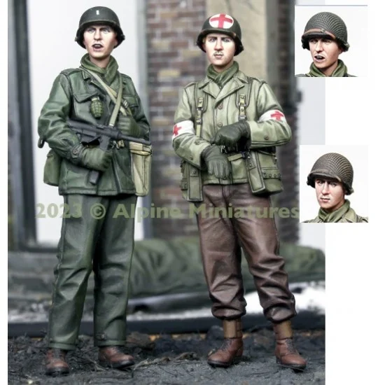 Alpine Miniatures 35314 1/35 US Infantry & Medic Set (2 figures) - Model Figures