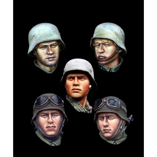 Alpine Miniatures H023 1/35 German Infantry Heads Set (5pcs) - Model Figures