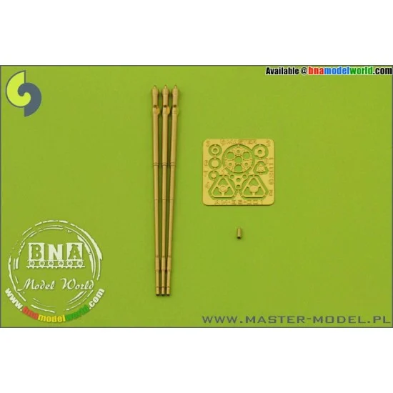 Master Models AM-35-001 1/35 M197 3-Barrelled Rotary 20mm Cannon Turned Barrels w/Clamps for AH-1 Cobra