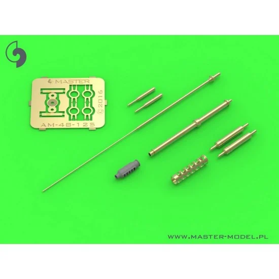 Master Models AM-48-125 1/48 Boeing AH-64 Apache M230 Chain Gun Barrel (30mm), Pitot Tubes and Tail Antenna