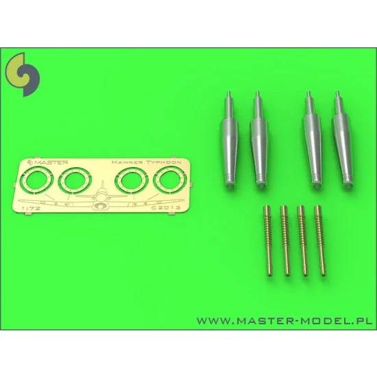 Master Models AM-72-064 1/72 Hawker Typhoon Mk.IB Early Type Cannons with Uncovered Barrels (4pcs)