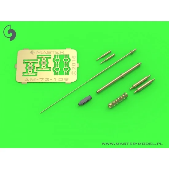 Master Models AM-72-109 1/72 Boeing AH-64 Apache M230 Chain Gun Barrel (30mm), Pitot Tubes and Tail Antenna