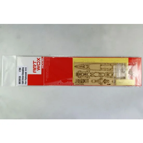 Artwox AM20013A 1/700 Light Cruiser ChungKing Wooden Deck w/Masking Sheet & Photoetch for Flyhawk kit 1111 - Model Ships & Boats