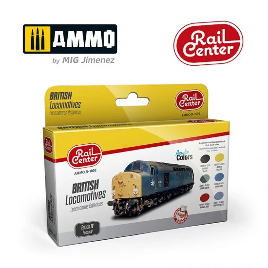 AMMO by Mig Jimenez R-1002 Rail Center Acrylic Colours Set - British Locomotives Epoch IV (6x 15ml)
