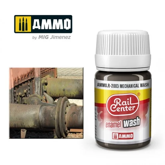 AMMO by Mig Jimenez R-2003 Enamel Wash for Railway - Rail Center #Mechanical Wash (35ml)