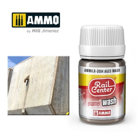 AMMO by Mig Jimenez R-2004 Enamel Wash for Railway - Rail Center #Aged Wash (35ml)