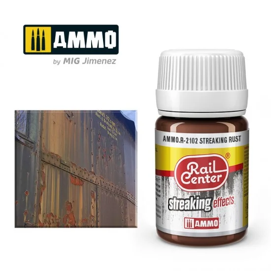 AMMO by Mig Jimenez R-2102 Streaking Effects for Railway - Rail Center #Streaking Rust (35ml)