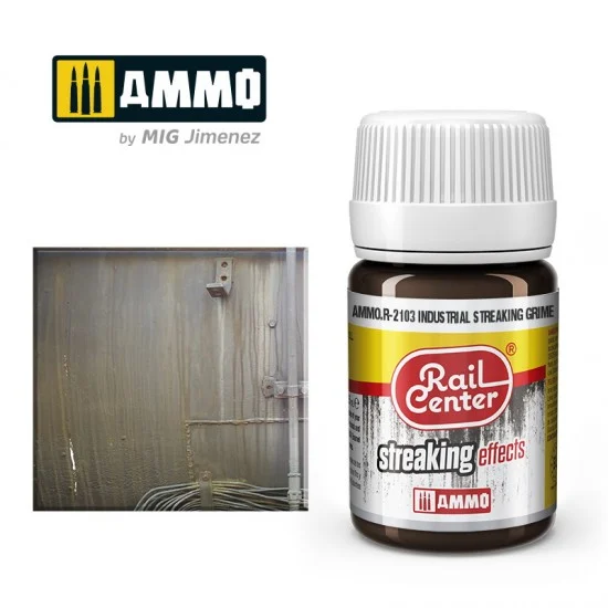 AMMO by Mig Jimenez R-2103 Streaking Effects for Railway - Rail Center #Industrial Streaking Grime (35ml)