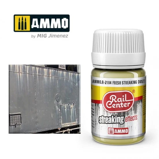 AMMO by Mig Jimenez R-2104 Streaking Effects for Railway - Rail Center #Fresh Streaking Dust (35ml)
