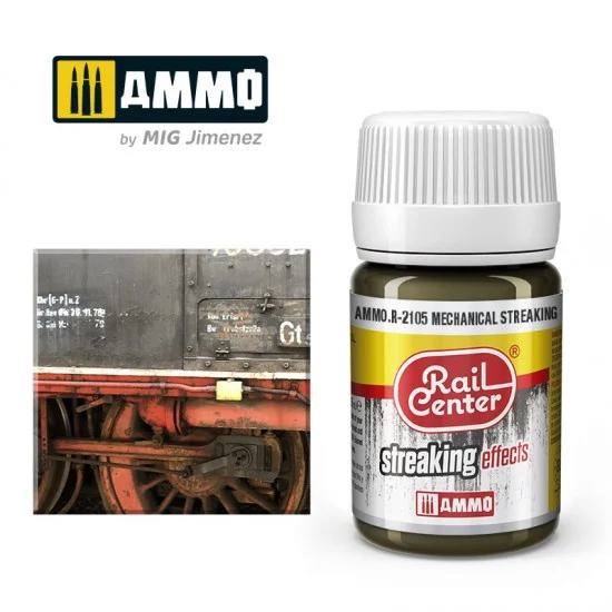 AMMO by Mig Jimenez R-2105 Streaking Effects for Railway - Rail Center #Mechanical Streaking (35ml)