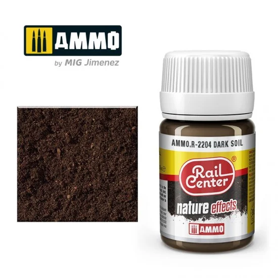 AMMO by Mig Jimenez R-2204 Nature Effects for Railway - Rail Center #Dark Soil (35ml)