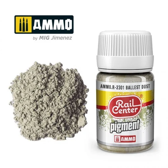 AMMO by Mig Jimenez R-2301 Pigments for Railway - Rail Center #Ballast Dust (35ml)