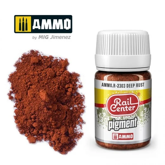 AMMO by Mig Jimenez R-2303 Pigments for Railway - Rail Center #Deep Rust (35ml)