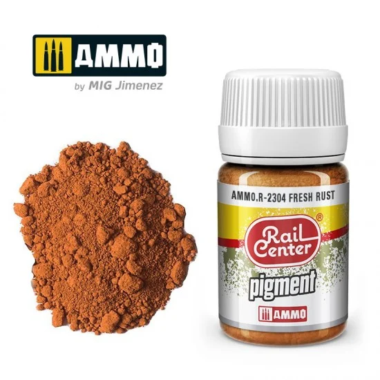 AMMO by Mig Jimenez R-2304 Pigments for Railway - Rail Center #Fresh Rust (35ml)