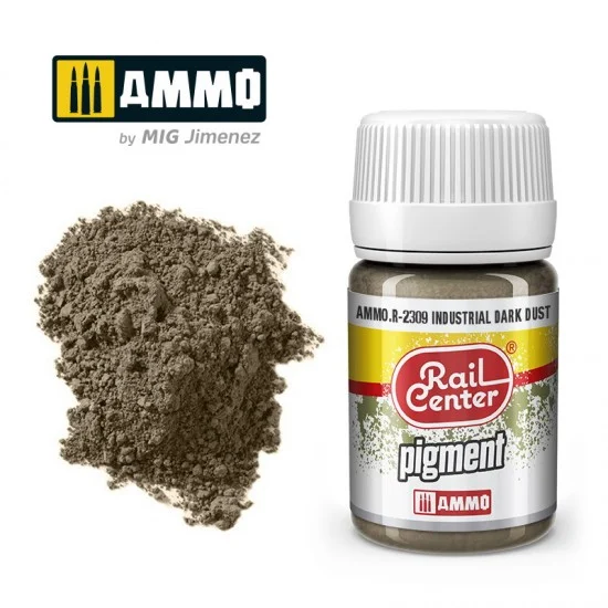 AMMO by Mig Jimenez R-2309 Pigments for Railway - Rail Center #Industrial Dark Dust (35ml)