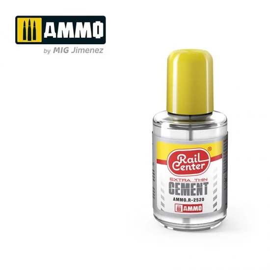 AMMO by Mig Jimenez R-2520 Rail Center #Extra-Thin Cement (30ml) for Railway Models