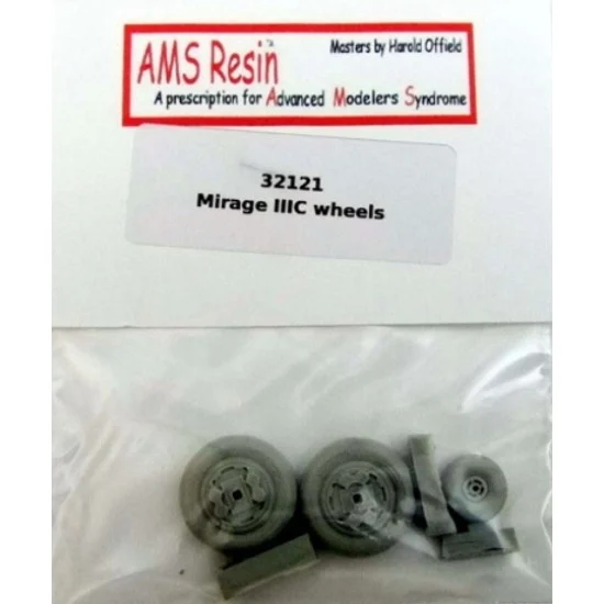 AMS Resin 32121 1/32 Dassault Mirage IIIC Fighter Wheels Set - Model Planes