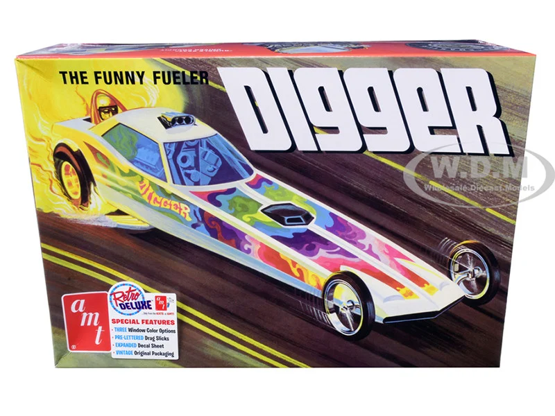 Skill 2 Model Kit Digger Dragster "The Funny Fueler" 1/25 Scale Model by AMT - NHRA Funny Car Models