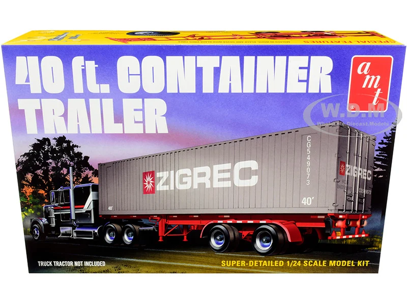 Skill 3 Model Kit 40' Container Trailer 1/24 Scale Model by AMT - Accessories
