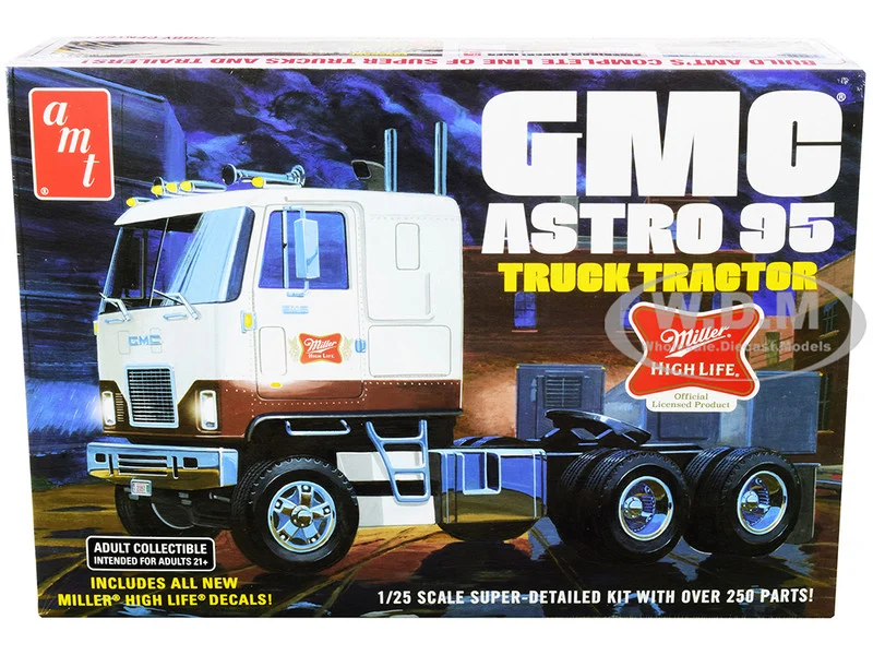 Skill 3 Model Kit GMC Astro 95 Truck Tractor "Miller" 1/25 Scale Model by AMT - GMC Models