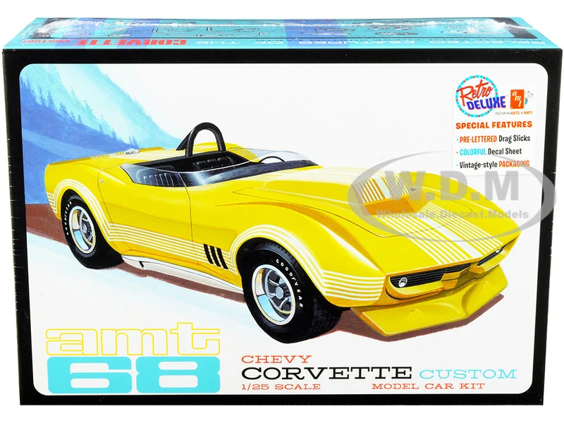 Skill 2 Model Kit 1968 Chevrolet Corvette Custom 1/25 Scale Model by AMT - Chevrolet Models