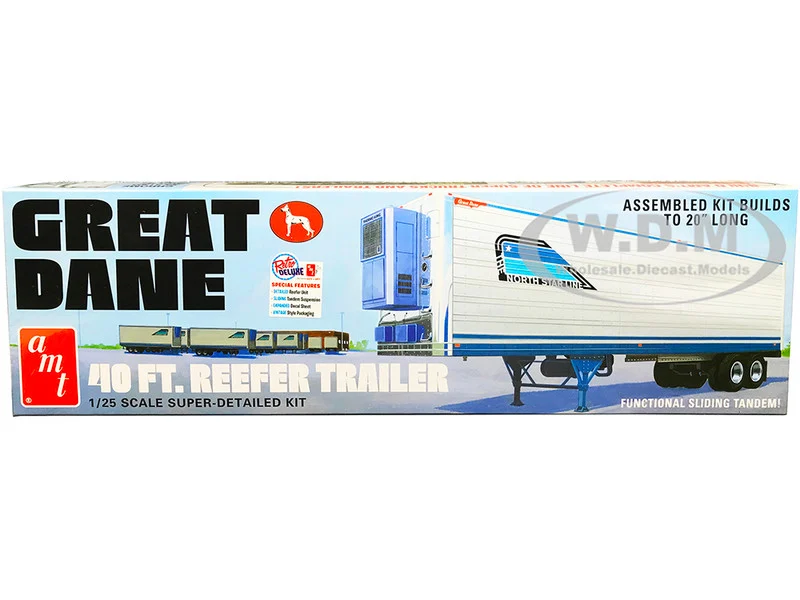 Skill 3 Model Kit Great Dane 40 Ft. Reefer Refrigerated Trailer 1/25 Scale Model by AMT - Model Kits (To Built)