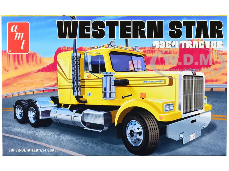 Skill 3 Model Kit Western Star 4964 Truck Tractor 1/24 Scale Model by AMT - Western Star Models
