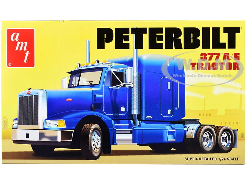 Skill 3 Model Kit Peterbilt 377 A/E Truck Tractor 1/24 Scale Model by AMT - Peterbilt Models