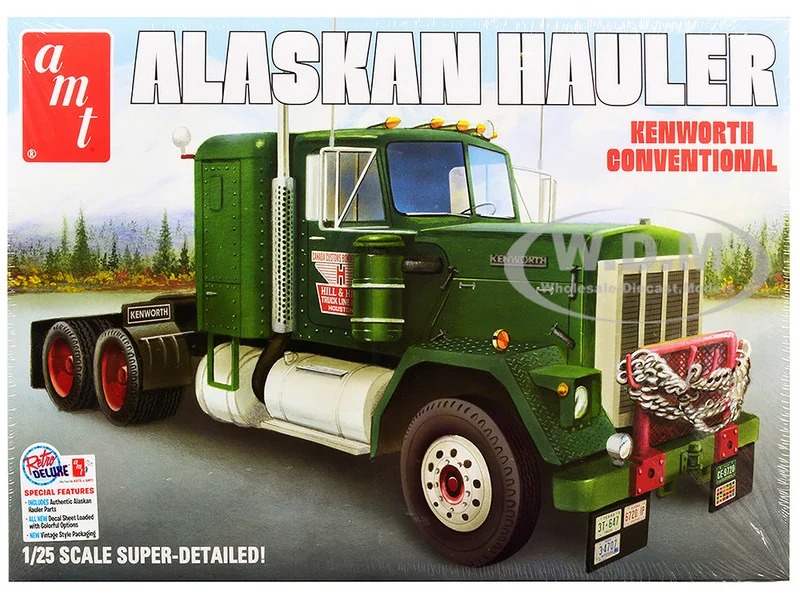Skill 3 Model Kit Kenworth Conventional Tractor "Alaskan Hauler" 1/25 Scale Model by AMT - Kenworth Models