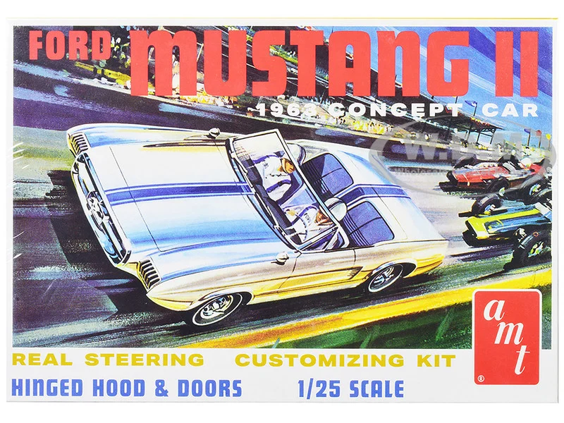 Skill 2 Model Kit 1963 Ford Mustang II Concept Car 1/25 Scale Model by AMT - Ford Models