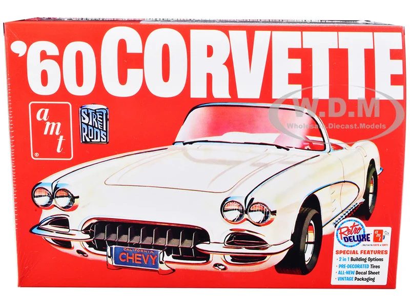 Skill 2 Model Kit 1960 Chevrolet Corvette "Street Rods" 1/25 Scale Model by AMT - Chevrolet Models