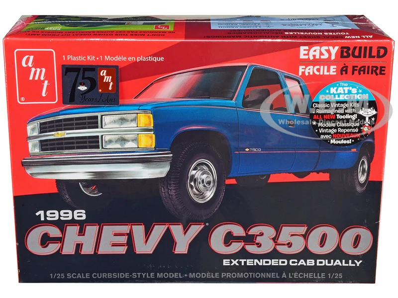 Skill 2 Model Kit 1996 Chevrolet C3500 Extended Cab Dually Pickup Truck "Easy Build" 1/25 Scale Model by AMT - Chevrolet Models