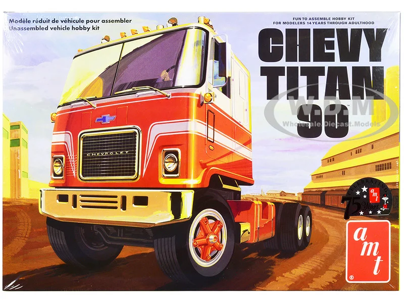 Skill 3 Model Kit Chevrolet Titan 90 Tractor Truck 1/25 Scale Model by AMT - Chevrolet Models