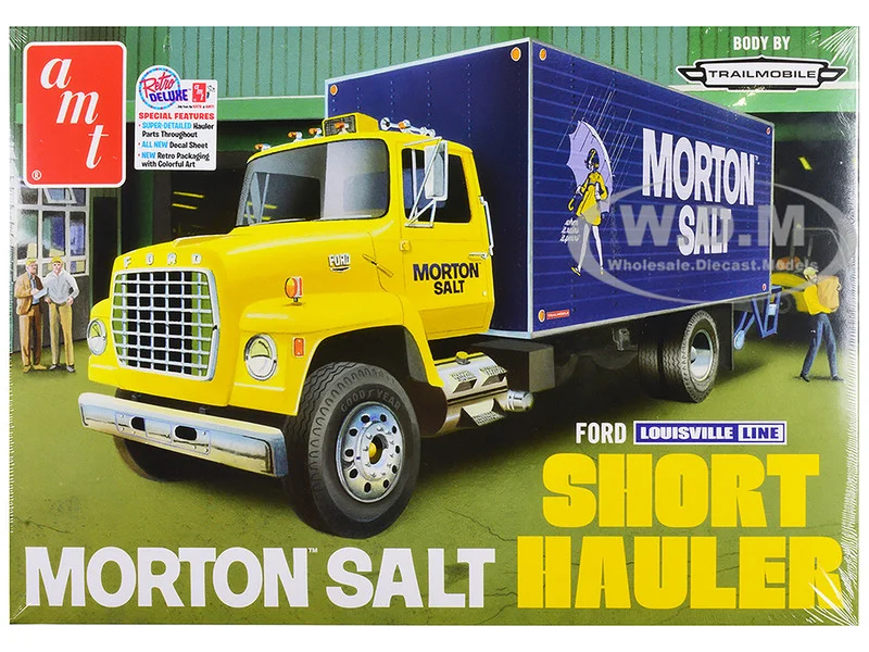 Skill 3 Model Kit Ford Louisville Line Short Hauler "Morton Salt" 1/25 Scale Model by AMT - Ford Models