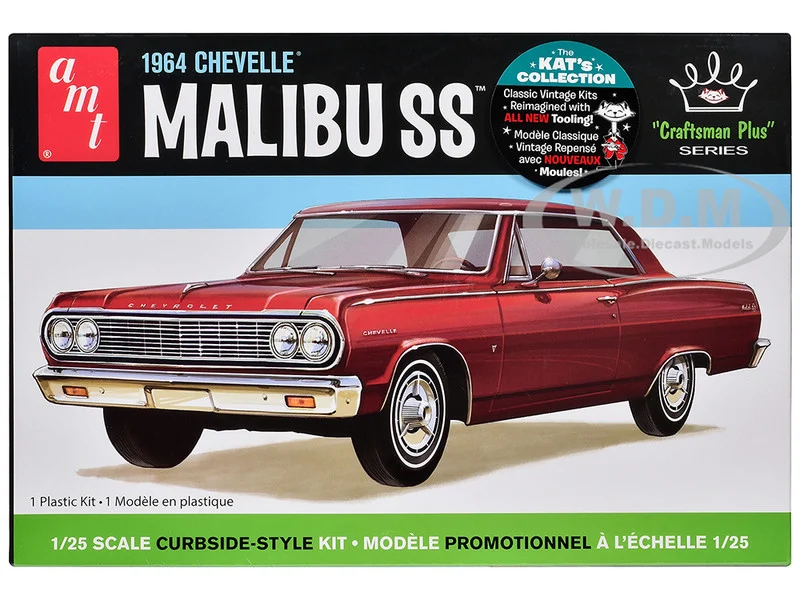 Skill 2 Model Kit 1964 Chevrolet Chevelle Malibu SS "Craftsman Plus" Series 1/25 Scale Model by AMT - Chevrolet Models