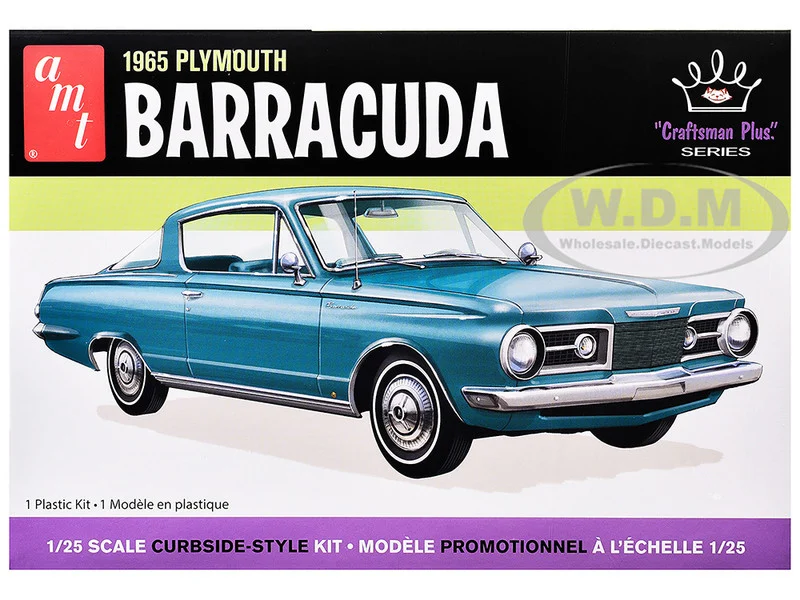 Skill 2 Model Kit 1965 Plymouth Barracuda "Craftsman Plus" Series 1/25 Scale Model by AMT - Plymouth Models