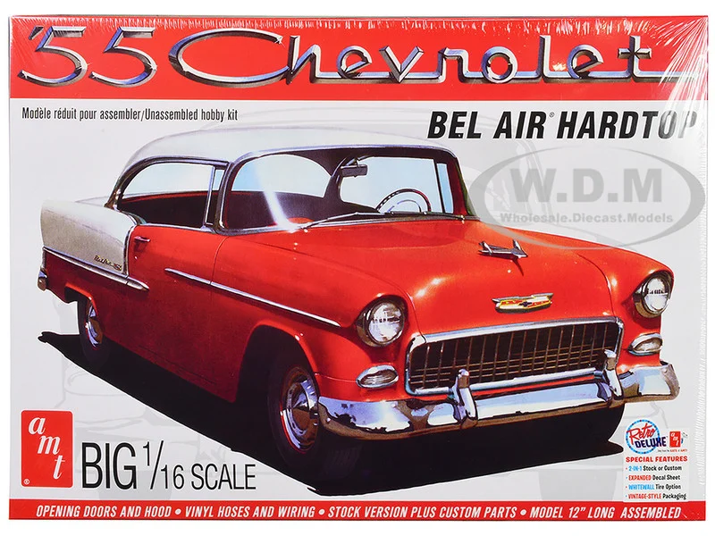 Skill 3 Model Kit 1955 Chevrolet Bel Air Hardtop 1/16 Scale Model by AMT - Chevrolet Models