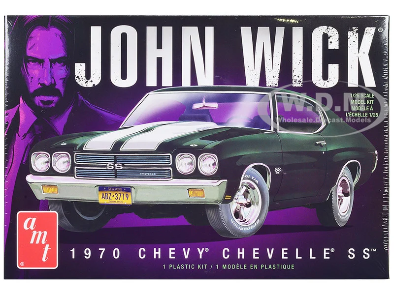 Skill 2 Model Kit 1970 Chevrolet Chevelle SS "John Wick" (2014) Movie 1/25 Scale Model by AMT - Chevrolet Models