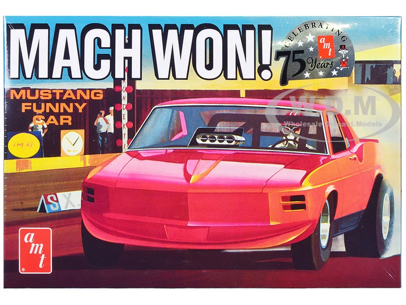 Skill 3 Model Kit 1970 Ford Mustang Funny Car "Mach Won" 1/25 Scale Model by AMT - Mustang Models