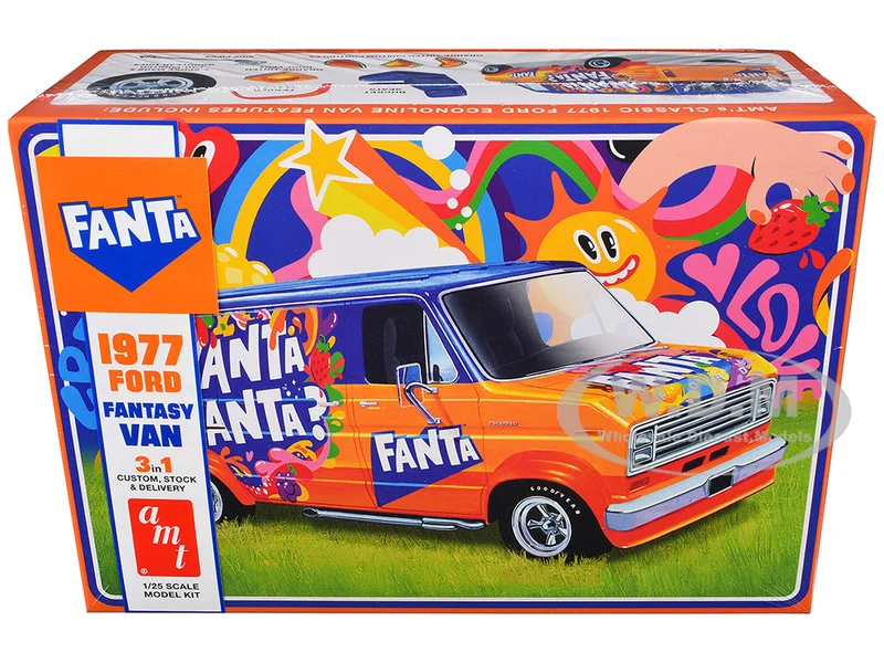 Skill 2 Model Kit 1977 Ford Custom Van "Fanta" 1/25 Scale Model by AMT - Ford Models