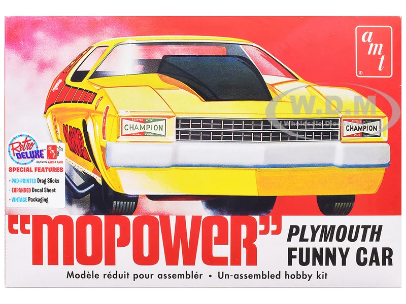 Skill 2 Model Kit Plymouth Funny Car "Mopower" 1/25 Scale Model by AMT - Plymouth Models