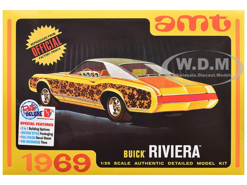 Skill 2 Model Kit 1969 Buick Riviera 1/25 Scale Model by AMT - Buick Models