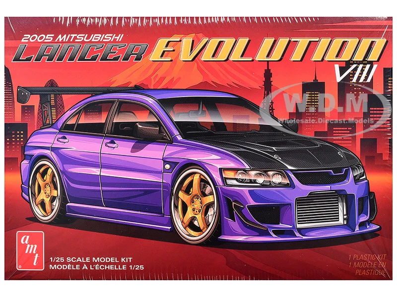 Skill 2 Model Kit 1995 Mitsubishi Lancer Evolution VIII 1/25 Scale Model by AMT - Mitsubishi Models