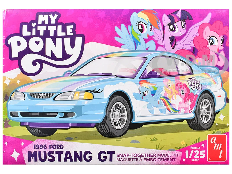 Skill 2 Model Kit 1996 Ford Mustang GT "My Little Pony" 1/25 Scale Model by AMT - Ford Models