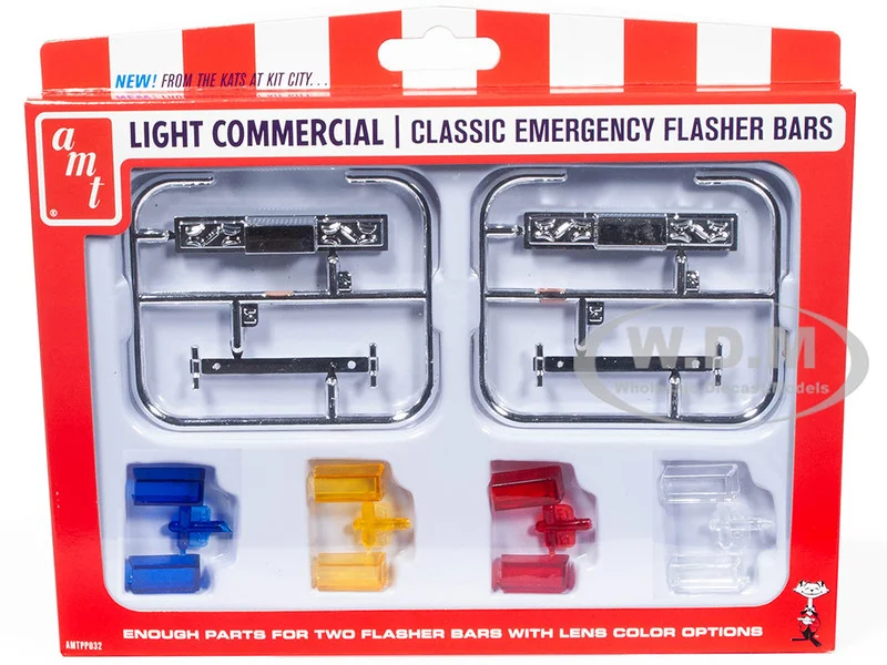Skill 2 Model Kit Light Commercial Classic Emergency Flasher Bars Set of 10 pieces for 1/25 Scale Model by AMT - Accessories