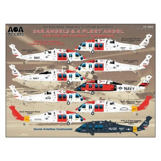 AOA Decals 35-006 1/35 SAR Angels & A Fleet Angel - USN MH-60S Seahawk/Knighthawk