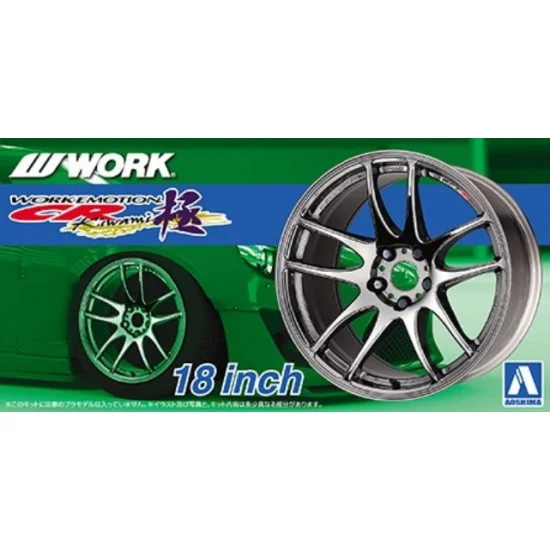 Aoshima 05300 1/24 18inch Work Emotion CR Kiwami Wheels and Tyres Set - Model Cars