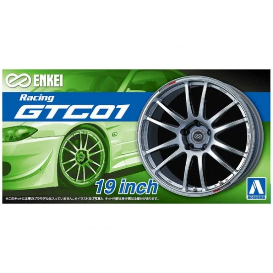 Aoshima 05380 1/24 19inch Enkei Racing GTC01 Wheels and Tyres Set - Model Cars
